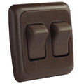 Jr Products JR Products 12145 On/Off Switch with Bezel - Double Switch, Brown 12145